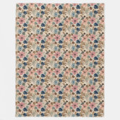 Couverture Polaire Fleurs 1950 en rose Dusty, bleu (Devant)
