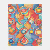 Couverture Polaire Fleurs Abstraites (Devant)