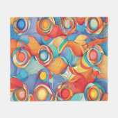 Couverture Polaire Fleurs Abstraites (Devant (Horizontal))