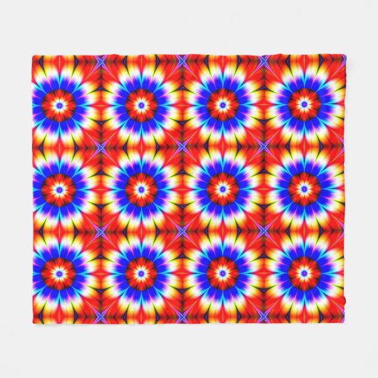 Couverture Polaire Fleurs Abstraites (Devant (Horizontal))