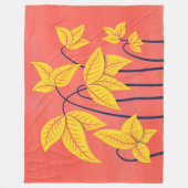 Couverture Polaire Fleurs Abstraites Coral Jaune Floral Art géométriq (Devant)