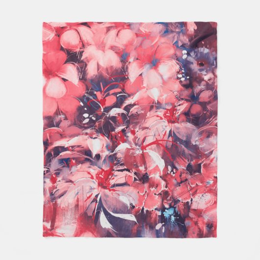 Couverture Polaire fleurs abstraites sans soudure, style peinture à l (Devant)