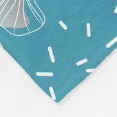 Couverture Polaire Fleurs Abstraites sur de beaux tons bleu clair (Coin)