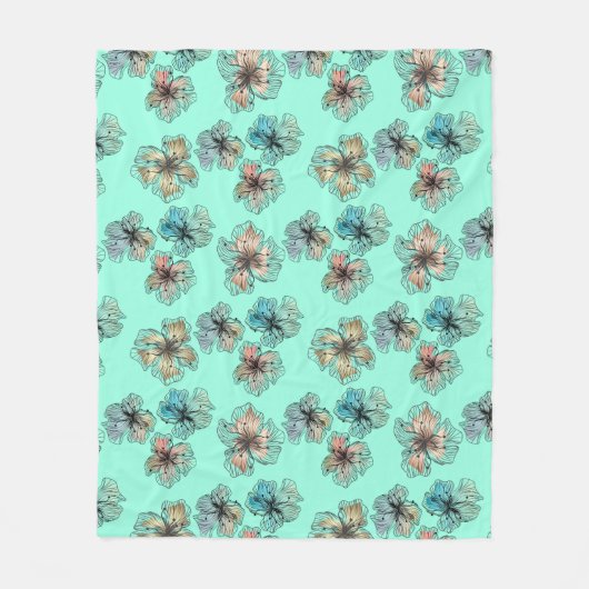 Couverture Polaire Fleurs alignées sans couture abstrait PA moderne (Devant)