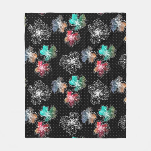 Couverture Polaire Fleurs alignées sans couture abstrait PA moderne (Devant)