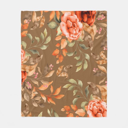 Couverture Polaire Fleurs aquarelles 2 (Devant)