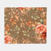 Couverture Polaire Fleurs aquarelles 2 (Devant (Horizontal))