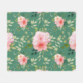 Couverture Polaire Fleurs aquarelles 24 (Devant (Horizontal))
