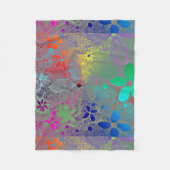 Couverture Polaire Fleurs Arc En Ciel (Devant)
