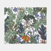 Couverture Polaire Fleurs, art déco, moderne, sans soudure. (Devant (Horizontal))