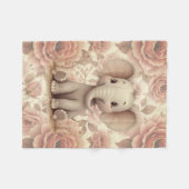Couverture Polaire Fleurs au pastel doux (Devant (Horizontal))