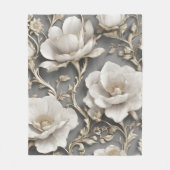 Couverture Polaire Fleurs blanches (Devant)