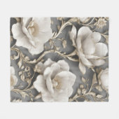 Couverture Polaire Fleurs blanches (Devant (Horizontal))