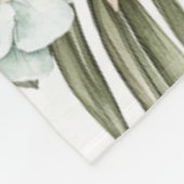 Couverture Polaire Fleurs blanches bleues tropicales (Coin)