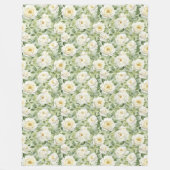 Couverture Polaire Fleurs Blanches Chic Baby Shower de Mariée (Devant)