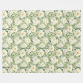 Couverture Polaire Fleurs Blanches Chic pour une Mariée (Devant (Horizontal))