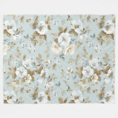 Couverture Polaire Fleurs blanches élégantes (Devant (Horizontal))