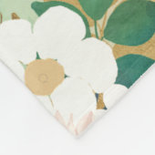 Couverture Polaire Fleurs blanches romantiques Conception de l'aquare (Coin)