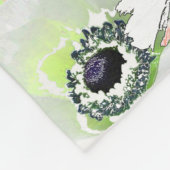 Couverture Polaire Fleurs blanches, roses. (Coin)