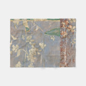 Couverture Polaire Fleurs blanches sur Arrière - plan de papier journ (Devant (Horizontal))