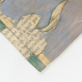 Couverture Polaire Fleurs blanches sur Arrière - plan de papier journ (Coin)