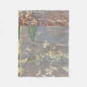 Couverture Polaire Fleurs blanches sur Arrière - plan de papier journ (Devant)