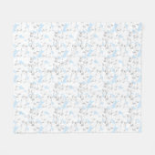 Couverture Polaire Fleurs blanches sur bleu clair. (Devant (Horizontal))