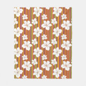 Couverture Polaire Fleurs blanches sur un arrière - plan rayé (Devant)