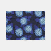 Couverture Polaire Fleurs bleu marine Hydrangea Motif floral (Devant (Horizontal))