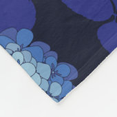 Couverture Polaire Fleurs bleu marine Hydrangea Motif floral (Coin)