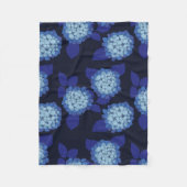 Couverture Polaire Fleurs bleu marine Hydrangea Motif floral (Devant)