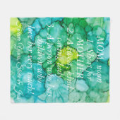 Couverture polaire "Fleurs bleu-vert" Personnalise (Devant (Horizontal))