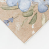 Couverture Polaire Fleurs Bleues Blanches Beige (Coin)