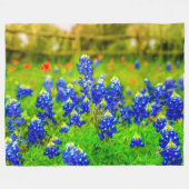Couverture Polaire Fleurs Bleues Élégantes Texas Bluebonnets Moderne (Devant (Horizontal))