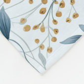 Couverture Polaire Fleurs bleues et beiges (Coin)
