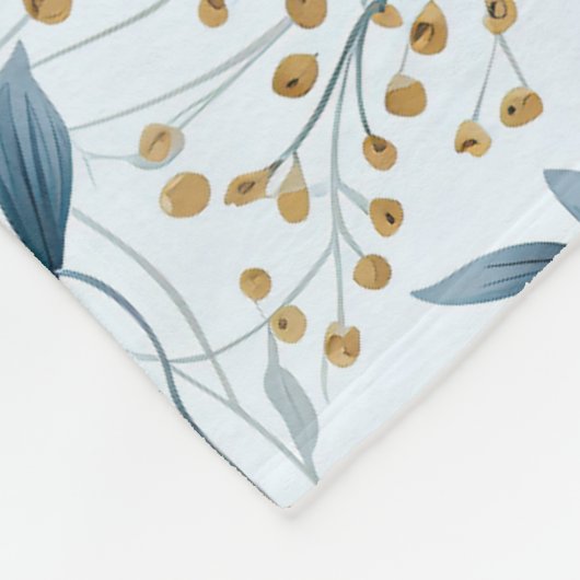 Couverture Polaire Fleurs bleues et beiges (Coin)
