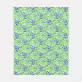 Couverture Polaire Fleurs Bleues Et Grass Motif D'Art Naturel (Devant)