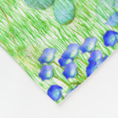 Couverture Polaire Fleurs Bleues Et Grass Motif D'Art Naturel (Coin)