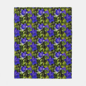 Couverture Polaire Fleurs Bleues Motif d'art nature (Devant)