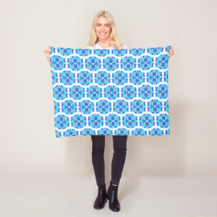Couverture Polaire Fleurs bleues, motif de fleurs, motif floral
