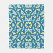 Couverture Polaire Fleurs bleues rétro (Devant)