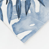 Couverture Polaire Fleurs bleues tropicales (Coin)