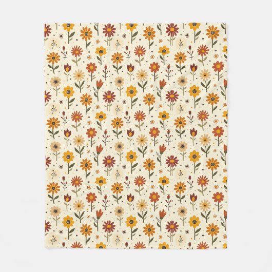Couverture Polaire Fleurs Bohèmes (Devant)