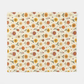 Couverture Polaire Fleurs Bohèmes (Devant (Horizontal))