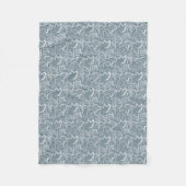 Couverture Polaire Fleurs botaniques Ardoise Gris blanc Motif floral (Devant)