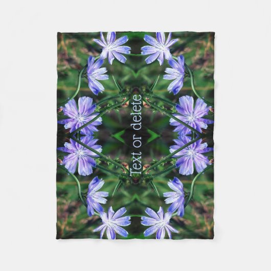 Couverture Polaire Fleurs chicorées bleues Abstraites personnalisées (Devant)