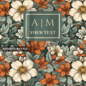 Couverture Polaire Fleurs Classiques d'Automne Vert Olive Terracotta