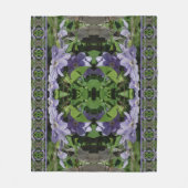 Couverture Polaire Fleurs Clematis Violet Miroir Abstrait (Devant)