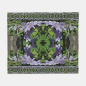 Couverture Polaire Fleurs Clematis Violet Miroir Abstrait (Devant (Horizontal))