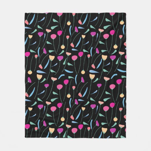 Couverture Polaire Fleurs colorées (Devant)